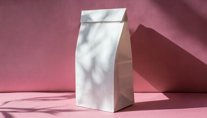 Paper Bag Mockup - Takeaway or Food Paper Container Template for Branding or Product Design - Soft Light casted on Object - Shadow casted Mockup - Sunshade