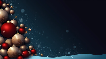 Fototapeta na wymiar New Year concept banner, Christmas festive atmosphere, holiday decorations background