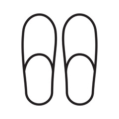 slippers icon. Line vector icon on white background. High quality design element. Editable linear style stroke. Vector icon