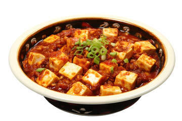 Fototapeta na wymiar Ma Po Tofu Dish Isolated On Transparent Background