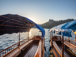 Landscape of Lake Bled  in Slovenia