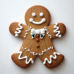 Happy Gingerbread Cookie Smiling at You Generative AI