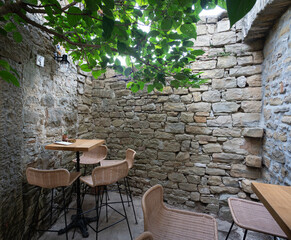 cafe architecture of old city  Motovun, Croatia