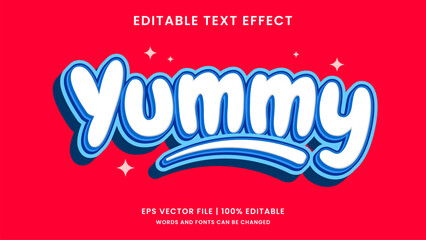 Yummy 3d editable text effect - obrazy, fototapety, plakaty