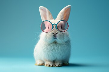 Bunny in Glasses: A Cute and Trendy Easter Basket Stuffer Generative AI
