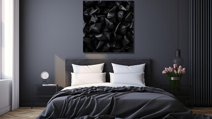 Valentine day background with bed and pillow. Created with Ai
