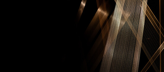Abstract Golden Lines with Dramatic Light and Dark Contrast