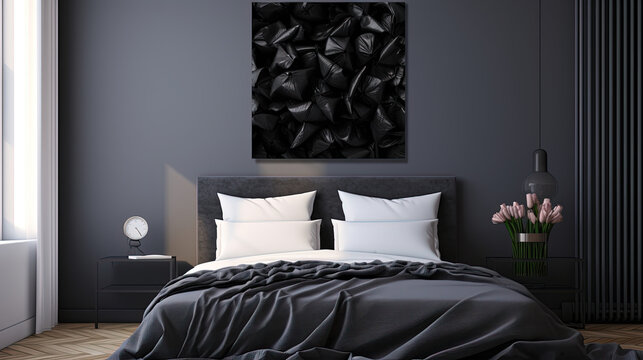 Valentine Day Background With Bed And Pillow. Created With Ai