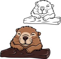 Sleeping Groundhog vector