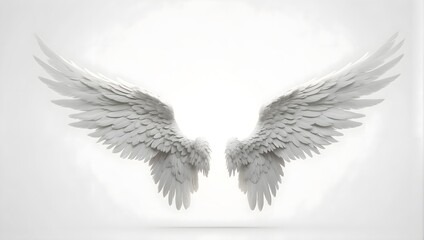 Obraz premium photo of white angel wings isolated on white background