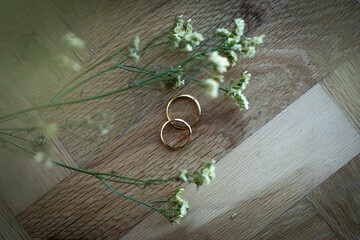 Anillas, anillo, alianzas, oro, par, dos, pareja, compromiso, metal
