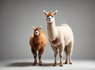 Fototapeta premium Llama Reflection in White Serenity