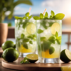 classic mojito cocktail vacation concept 