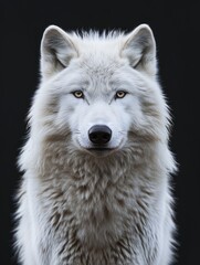 Arctic wolf on black background