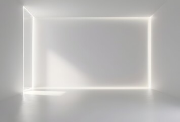 White empty space interior with square lights