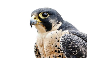 Obraz premium Peregrine falcon bird on white background