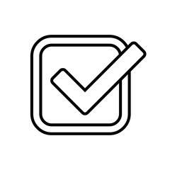 Check mark vector icon. Approval illustration symbol. ok sign or logo.