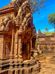 Banteay Srei Temple was built in honor of the god Shiva, of the Khmer civilization, Angkor Cambodia