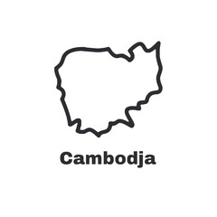 country map of Cambodja - obrazy, fototapety, plakaty