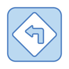 Left Turn icon isolate white background vector stock illustration