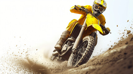 Yellow racing motorcycle
