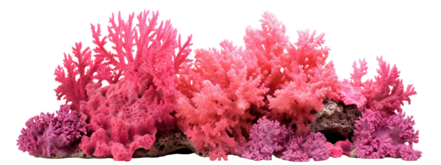 Pink coral reef cut out