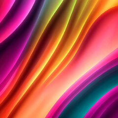 The texture of multi-colored light wallpaper with a pattern of gradient smooth lines. Generative AI. Abstract background with colorful wavy lines. 3d render illustration.