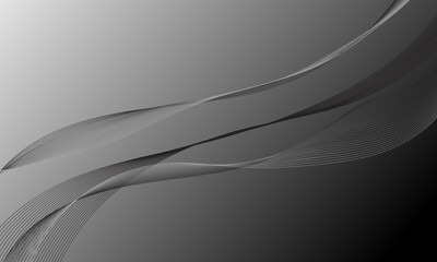 gray silver soft lines wave curves with gradient abstract background