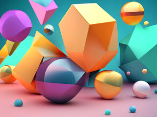realistic 3d shapes floating background