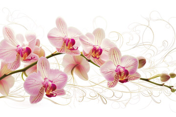 Opulent Orchid Banner Isolated on Transparent Background