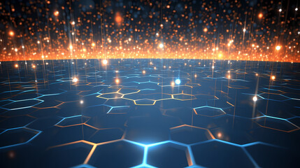 Fototapeta premium Digital technology particles abstract background, abstract analysis visualization