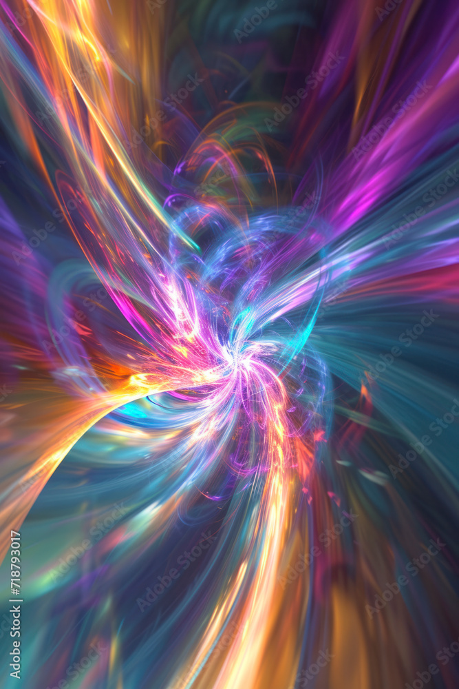 Poster vertical a mesmerizing 3d abstract multicolor visualization.