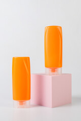 Shampoo or hair conditioner bottle isolated on white background