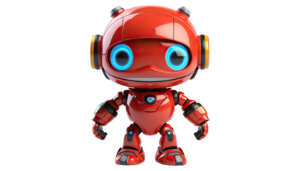 cute robot on white background