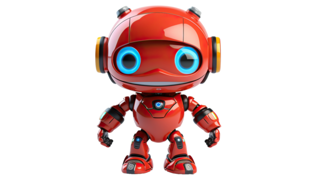 cute robot on white background