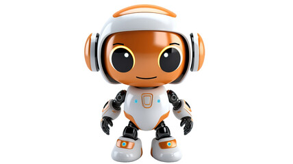 Fototapeta premium cute robot on white background