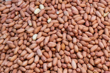 Background of new harvest peanuts sold at farmers market - 718795891