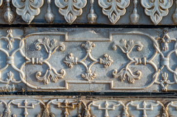 Detail of Taj Mahal in Agra, Uttar Pradesh, India