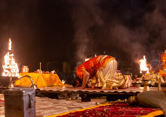 Ganga Aarti ritual in Varanasi.