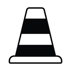 Traffic Cone icon isolate white background vector stock illustration
