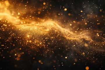 Magical abstract backdrop with gold dust. Generative Ai.