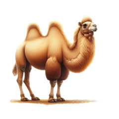 camel isolated on white or transparent background, PNG