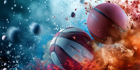 sport equipment and balls background