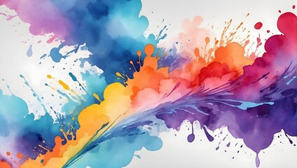 watercolor background with bright colors