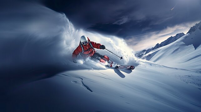 Extreme sport background ski, winter sport