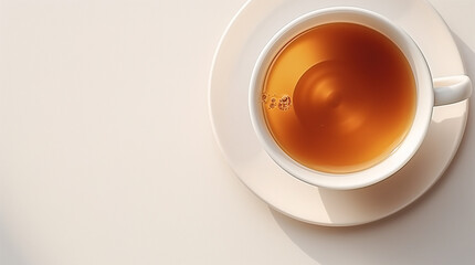 Obraz na płótnie Canvas Composition with a cup of tea on a light background