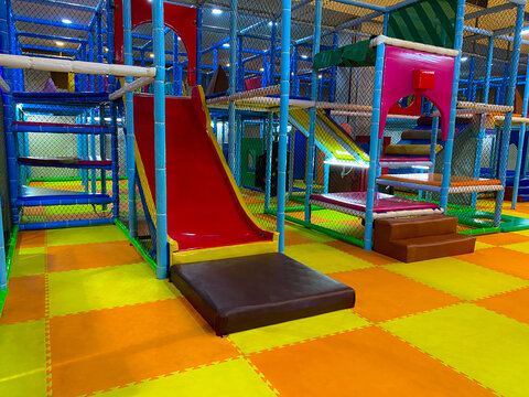 The quiet atmosphere of an indoor playground where children can play