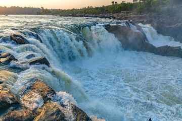 Jabalpur, Madhya Pradesh/India : October 24, 2018 – Dhuandhar waterfall in Narmada river at...