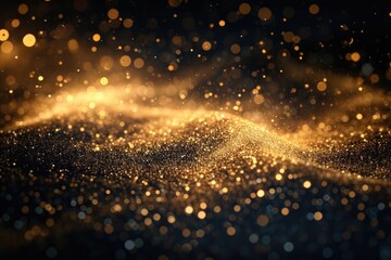 Magical abstract backdrop with gold dust. Generative Ai.