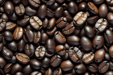 Obraz premium Fresh coffee beans background.